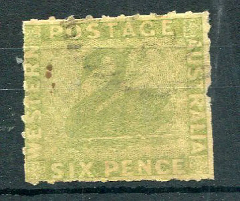 1861 6d sage-green with clear rouletting on 2 ... Image 1++