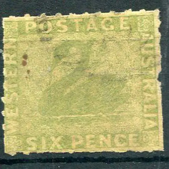 1861 6d sage-green with clear rouletting on 2 ...