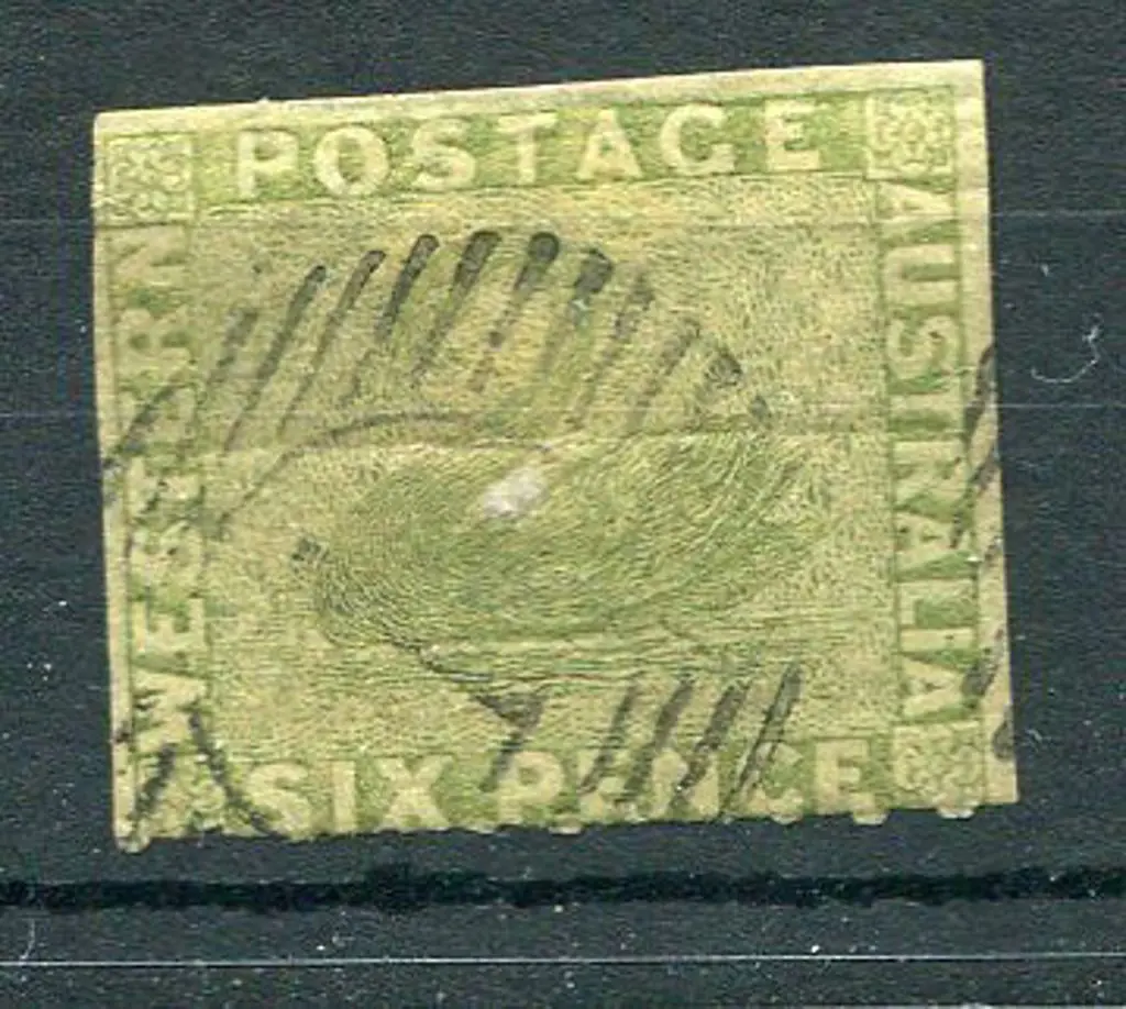 1860/64 6d sage green with roulette clear at base. ... Image 1++
