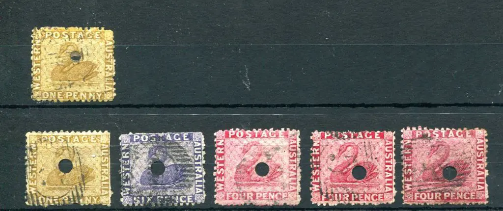 1860's Commissariat punctures on swans incl 1d ... Image 1++