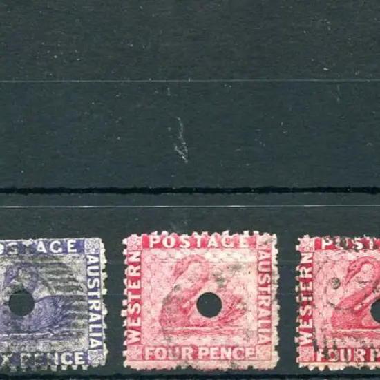 1860's Commissariat punctures on swans incl 1d ...