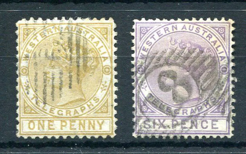 1879 1d bistre, perf. 12½ & 6d lilac, perf. 14 ... Image 1++