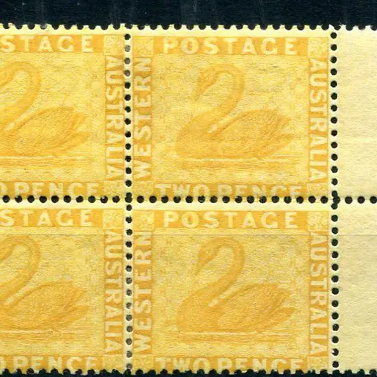 1882 2d chrome-yellow block of 4. Mint hinged with ...