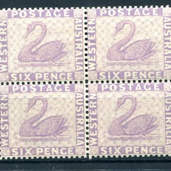 1882 6d reddish lilac MUH/MLH block of 4. Lovely ...