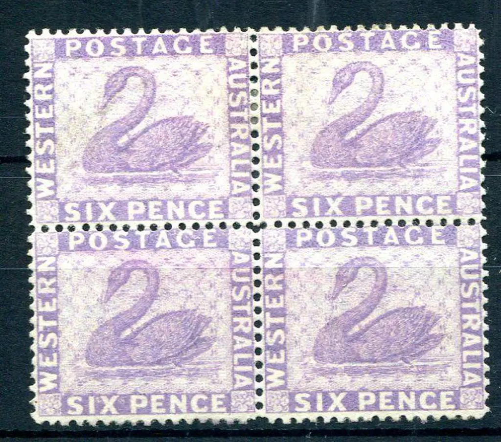 1884 6d lilac block of 4 unused without gum. ... Image 1++