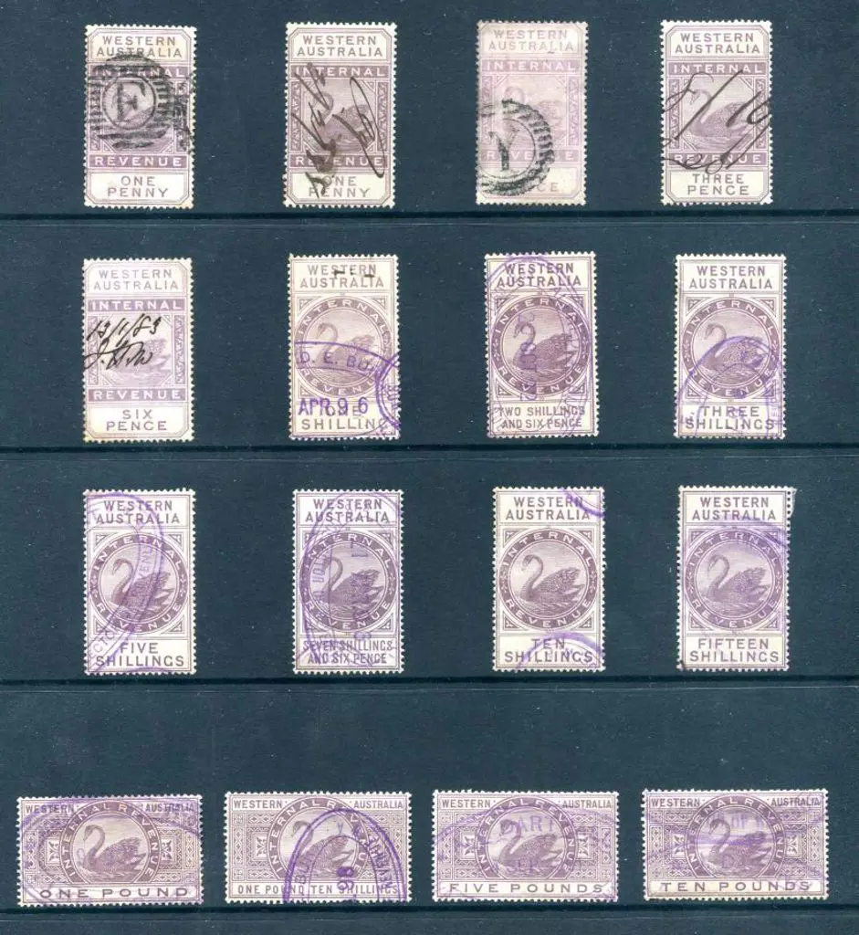 1882 1d to £10 Internal Revenues set. Good to F/U ... Image 1++