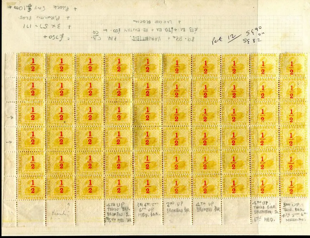 1884 "½"d surcharge in red on 1d yellow ochre, ... Image 1++