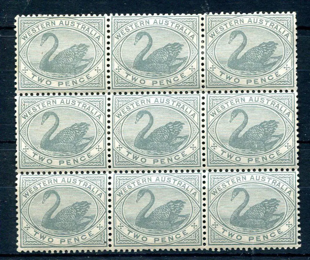 1885 2d grey MUH/MLH block of 9 (3x3) with 6 MUH. ... Image 1++