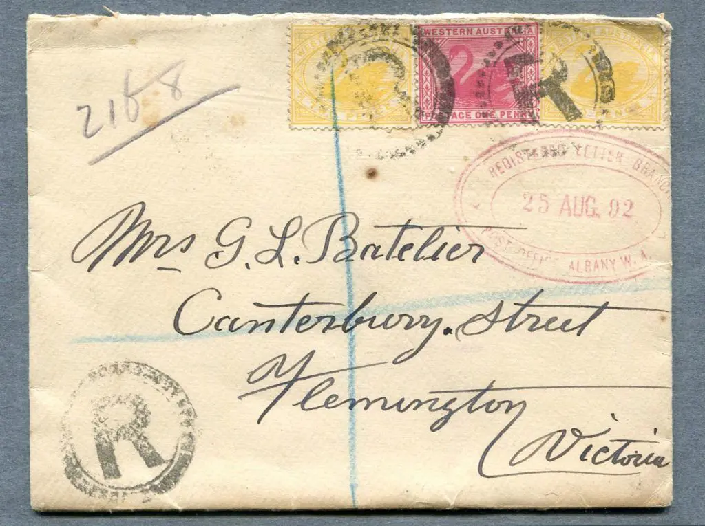1892 (25th Aug) Albany to Flemington, Vic ... Image 1++
