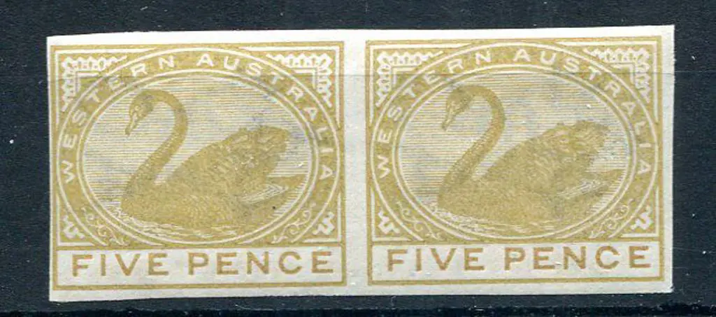 1892 5d bistre imperforate horizontal plate proof ... Image 1++