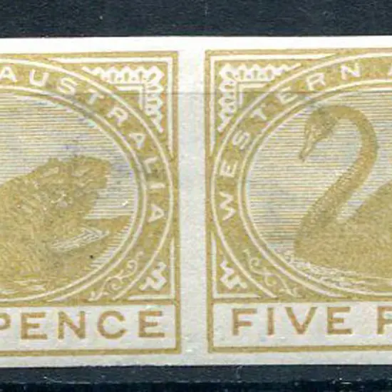 1892 5d bistre imperforate horizontal plate proof ...