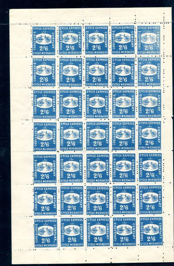 1894 1/- & 2/6d blue Coolgardie Cycle Express in ... Image 1++