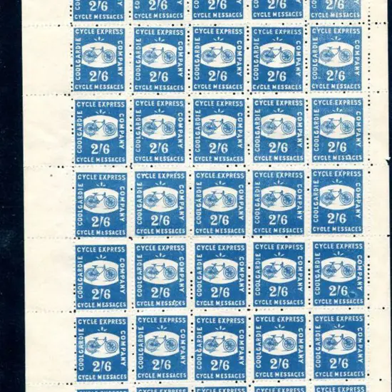 1894 1/- & 2/6d blue Coolgardie Cycle Express in ...