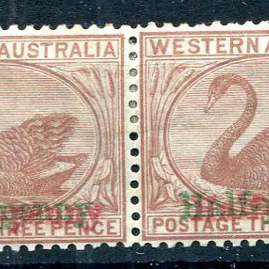 1895 "Half Penny" surcharge in red & green on 3d ...