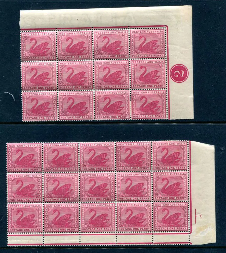 1898 1d carmine in top right selvedge corner block ... Image 1++