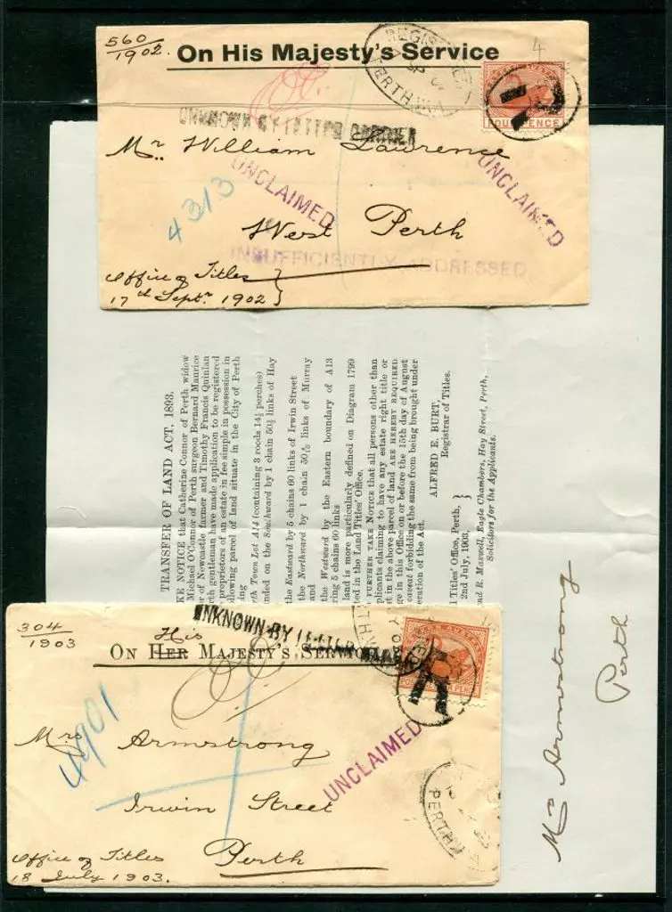 1902 & 1903 Official covers x 2 both registered ... Image 1++