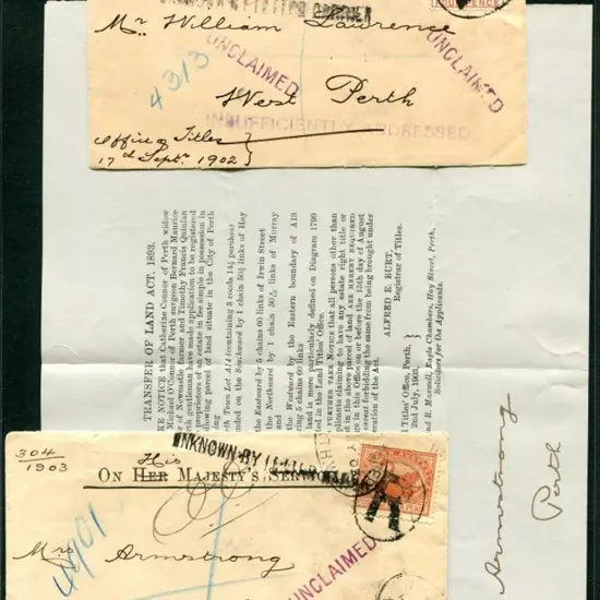 1902 & 1903 Official covers x 2 both registered ...