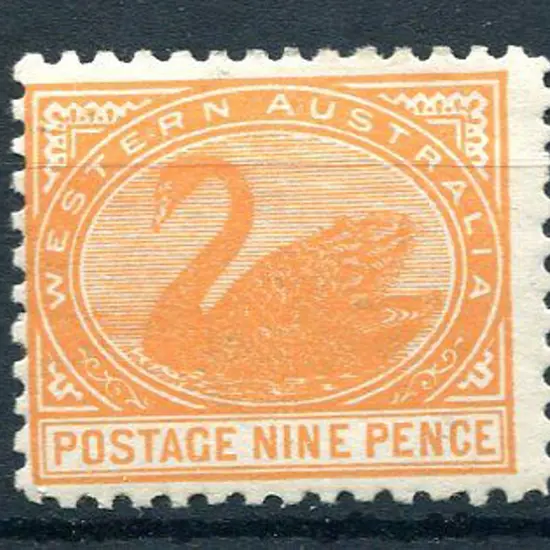 1902 9d yellow orange, single line perf. 11. Fine ...