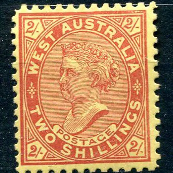 1902 2/- bright red/ yellow QV, perf 11. MLH, well ...
