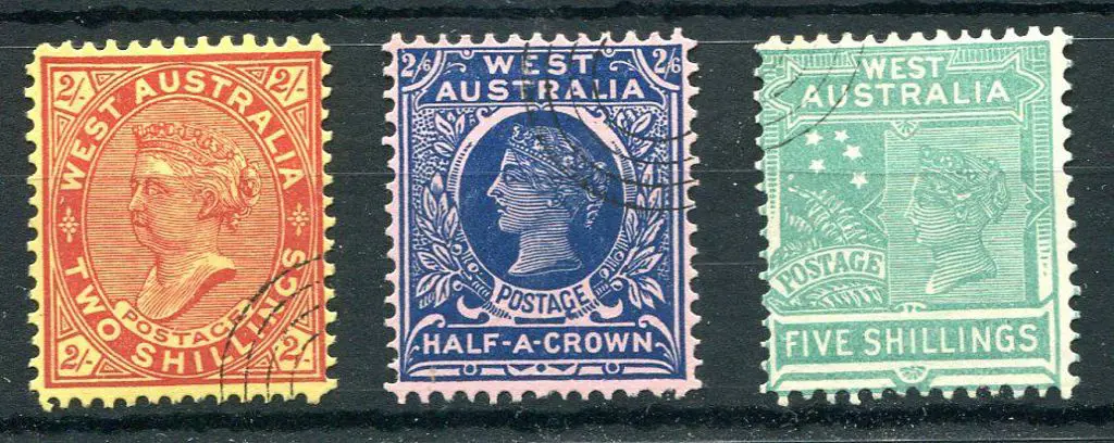 1902/11 2/-, 2/6d & 5/- CTO with concentric circle ... Image 1++
