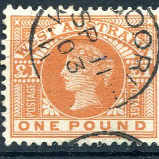 1902/12 £1 orange-brown fine used with crisp 1903 ...