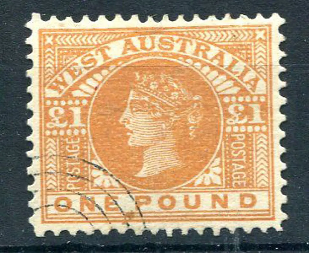 1909 £1 orange with Specimen UPU concentric circle ... Image 1++