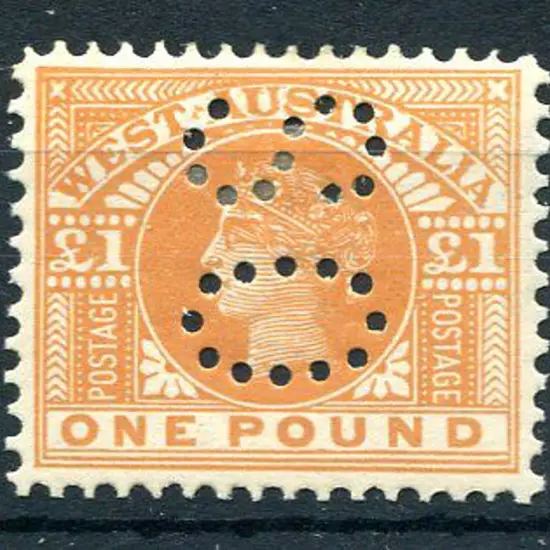 1909 £1 orange perfined "OS". Fresh MLH & the ...
