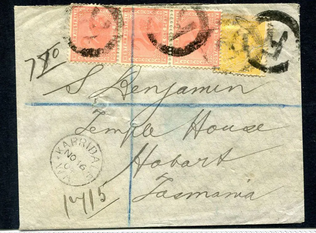 1904 (16th Nov) Karridale to Tasmania registered ... Image 1++