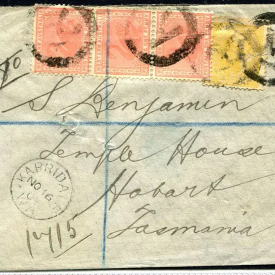 1904 (16th Nov) Karridale to Tasmania registered ...