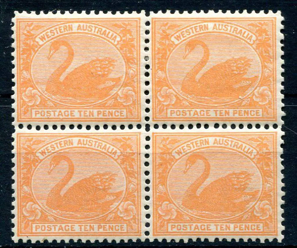 1910 10d rose-orange MUH/MLH block of 4. Fresh ... Image 1++