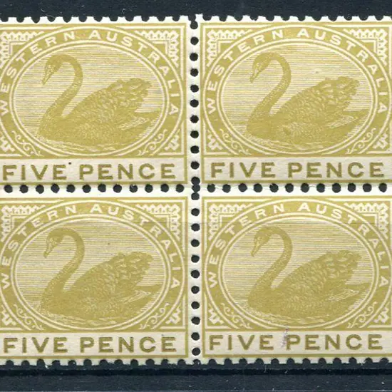 1905 5d pale olive-bistre block of 4. MUH with ...