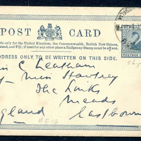 1907 (5th Feb) 1904 1d swan Post Card (PC 13) with ...