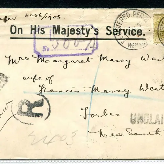 1908 (11th Dec) OHMS cover with 1905/12 5d ...