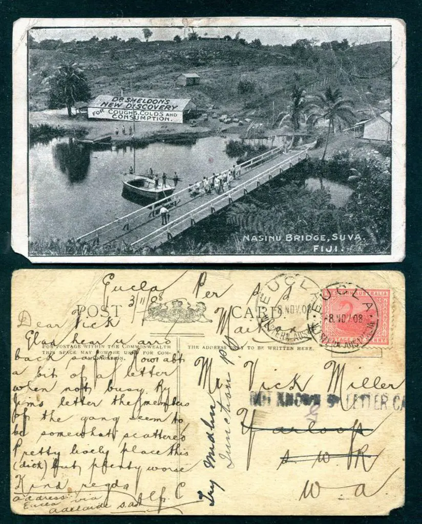 1908 (8th Nov) "Nasinu Bridge, Suva Fiji" b&w ... Image 1++