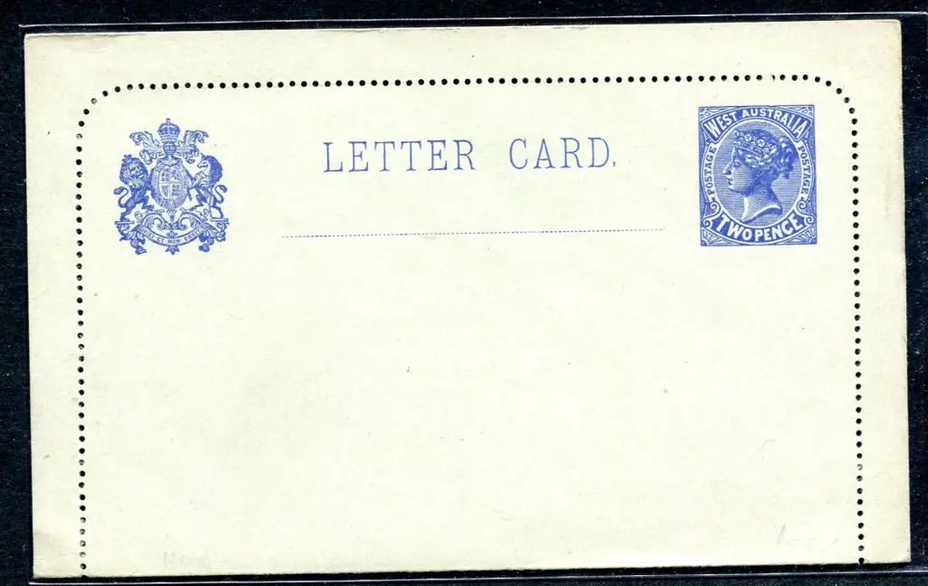 1909 2d blue QV Letter Card LC3 unused with panels ... Image 1++