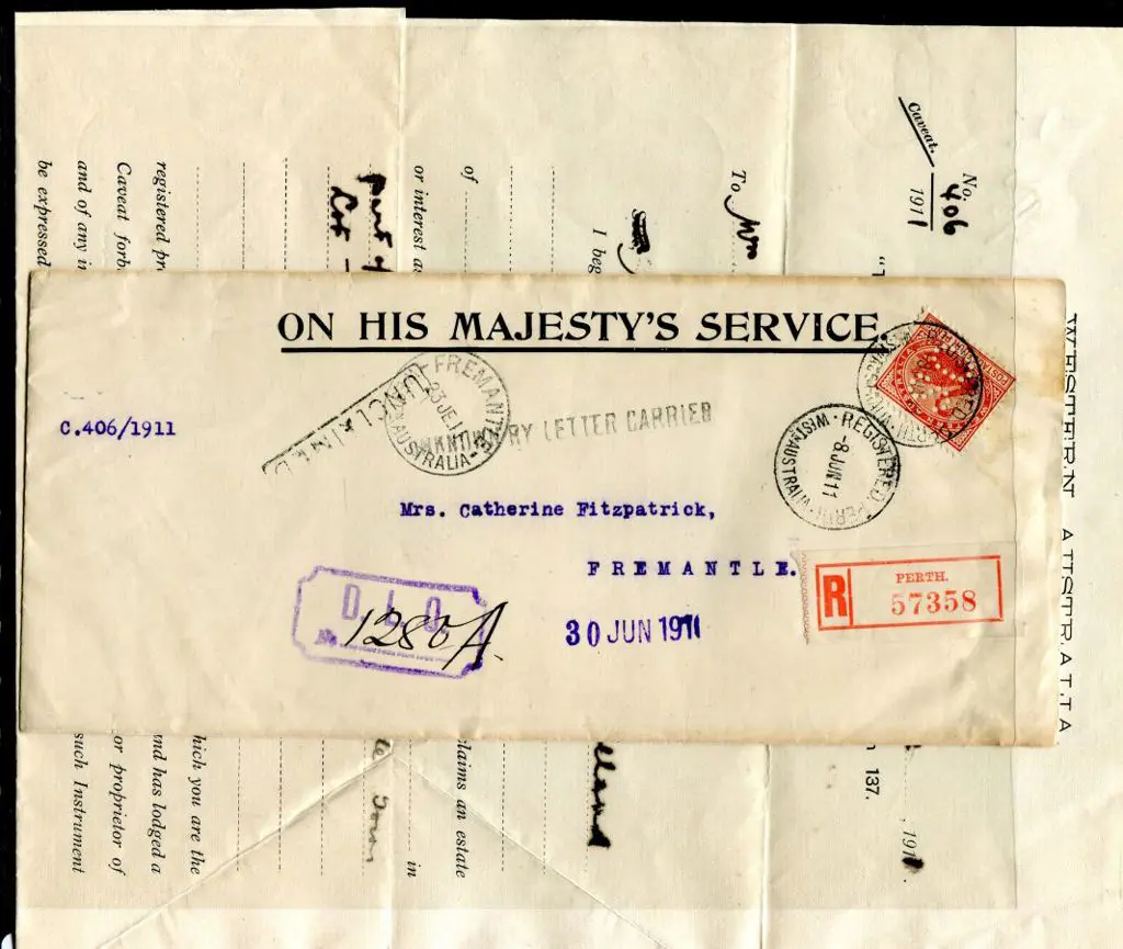 1911 (8th June) OHMS long env with 1905/12 4d ... Image 1++
