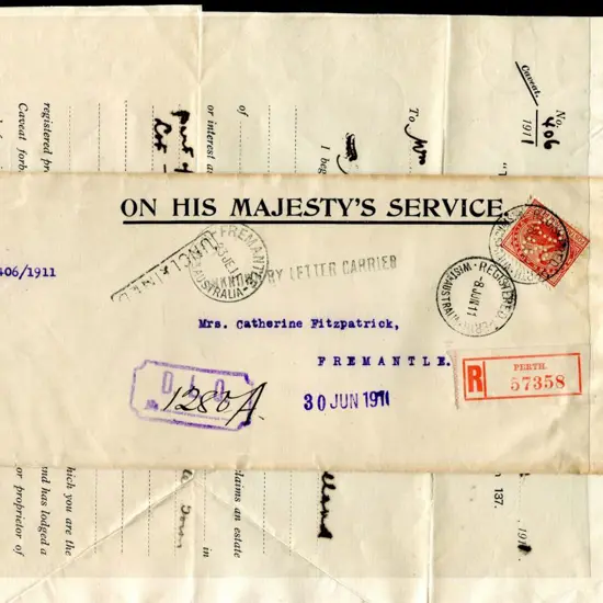 1911 (8th June) OHMS long env with 1905/12 4d ...