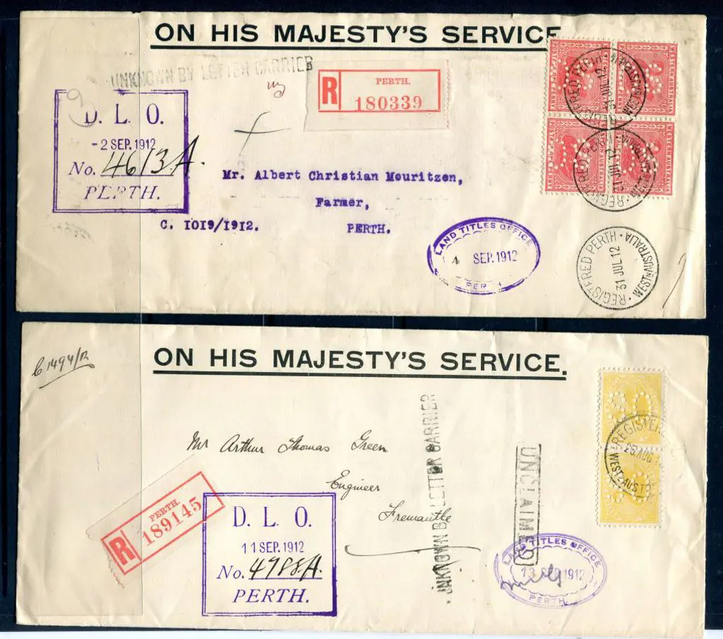 1912 (31st July) long OHMS Regd cover with 1905/12 ... Image 1++