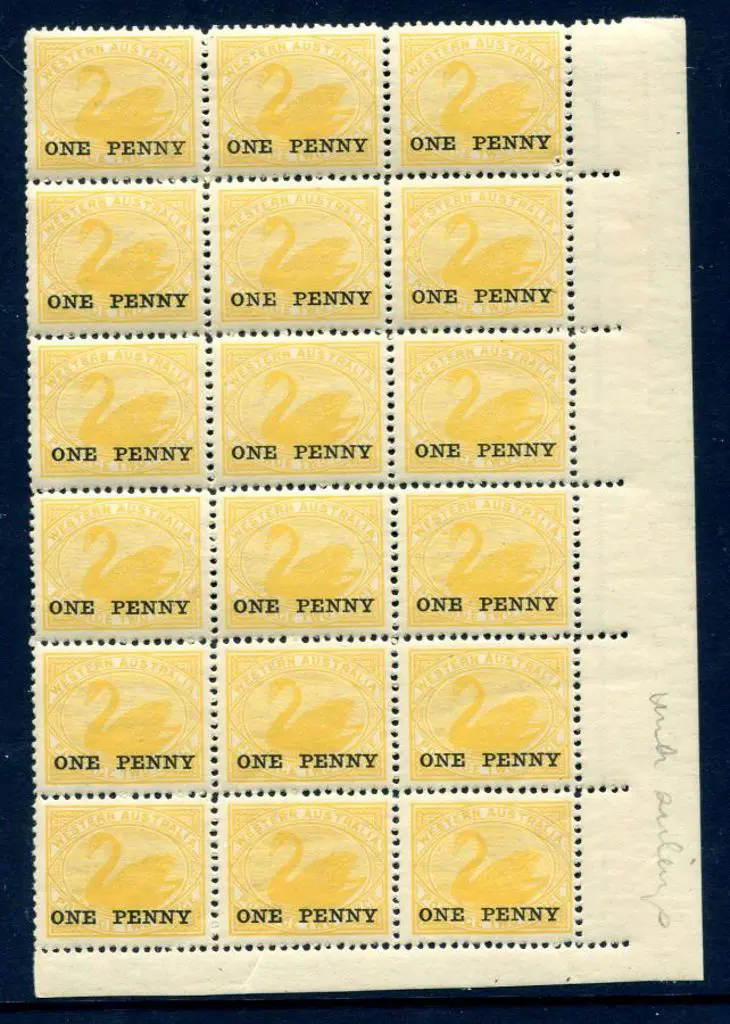 1912 "ONE PENNY" surcharge on 2d yellow with ... Image 1++