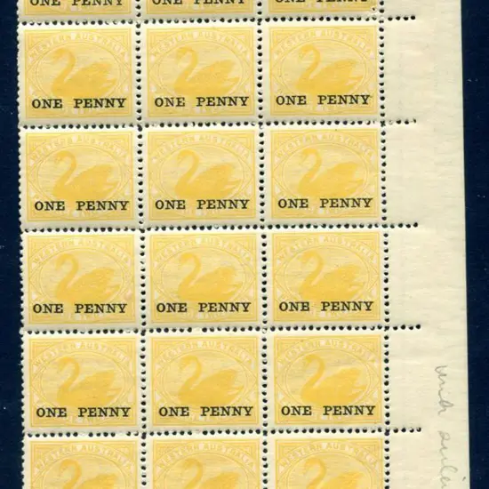 1912 "ONE PENNY" surcharge on 2d yellow with ...
