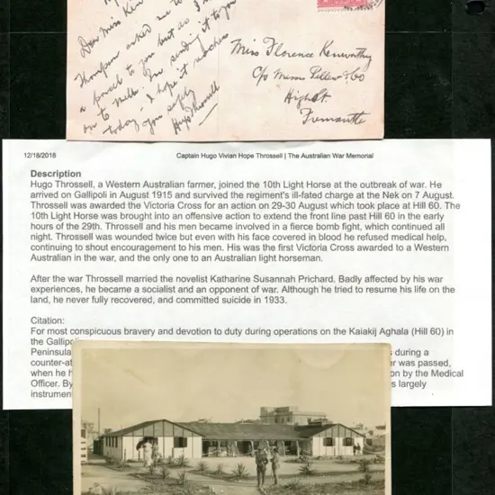 1918 (10th Oct) Albany postmarked b&w photographic ...