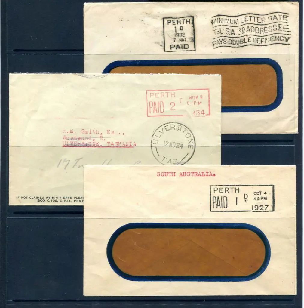 1927, 1932 & 1934 covers, 2 with rectangular ... Image 1++