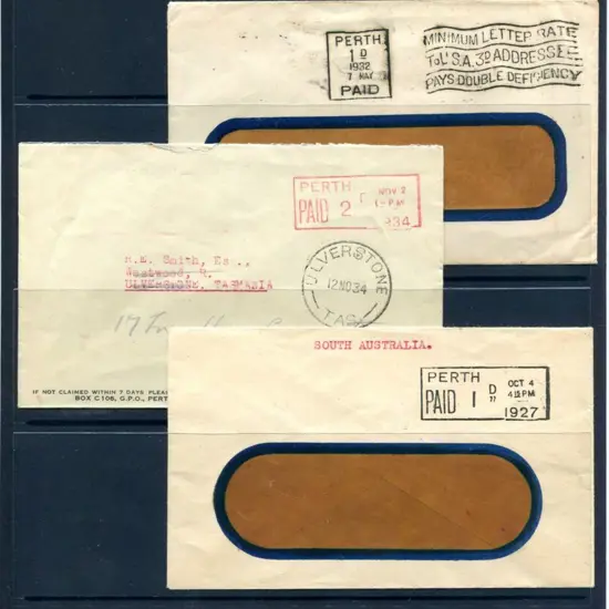 1927, 1932 & 1934 covers, 2 with rectangular ...
