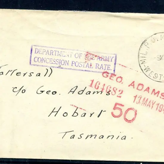 1941 (8th May) Mil P.O. Melville cds tying 1d QM ...