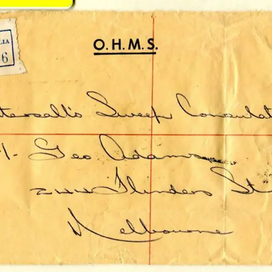 1950 (18th Sept) OHMS to Boulder (RTS), 1951 (12th ...