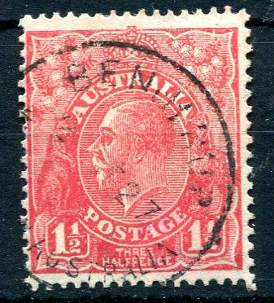 Benjimup A27 75% strike on 1½d red KGV dated 2- ... Image 1++