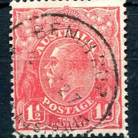 Benjimup A27 75% strike on 1½d red KGV dated 2- ...