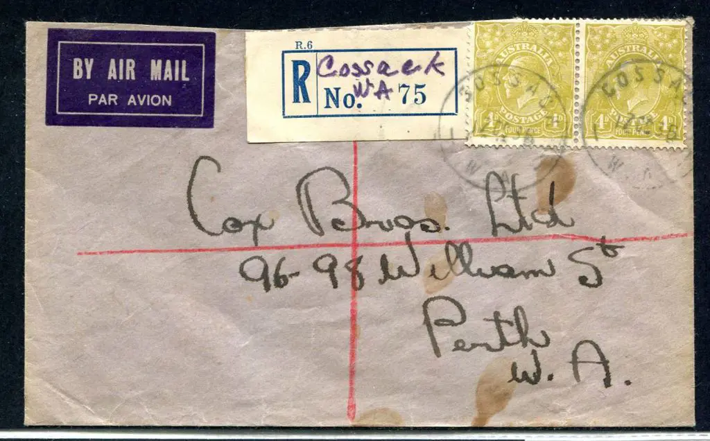 Cossack Dual strikes tying 4d olive KGV pair to ... Image 1++