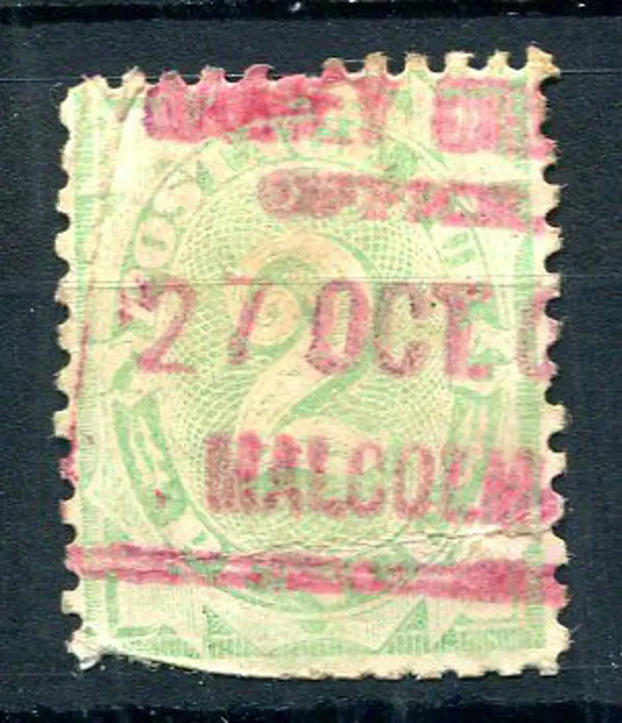 Malcolm Money Order Office RRS2 in red ink on 2d ... Image 1++