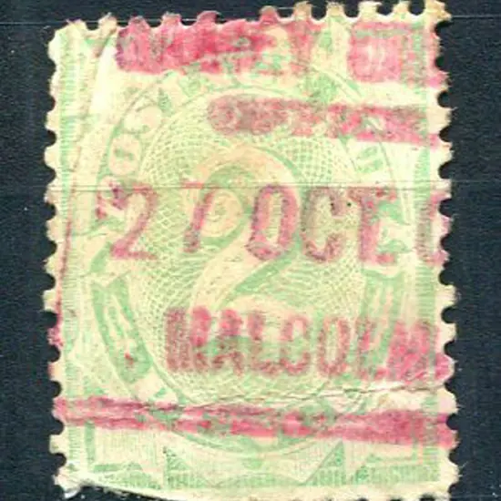 Malcolm Money Order Office RRS2 in red ink on 2d ...